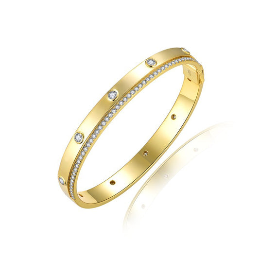 Gilded Gold Star Ring · Silver Plated 18K Gold Moissanite Bracelet