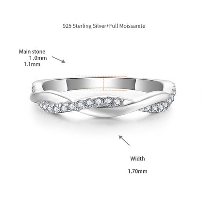 Classic Four Claw Vine Ring Wall 8.0mm2 Carat Full Moissanite Engagement Ring