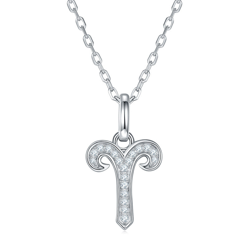 Twelve zodiac signs moissanite necklace