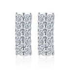 Double row moissanite earrings - timeless classic
