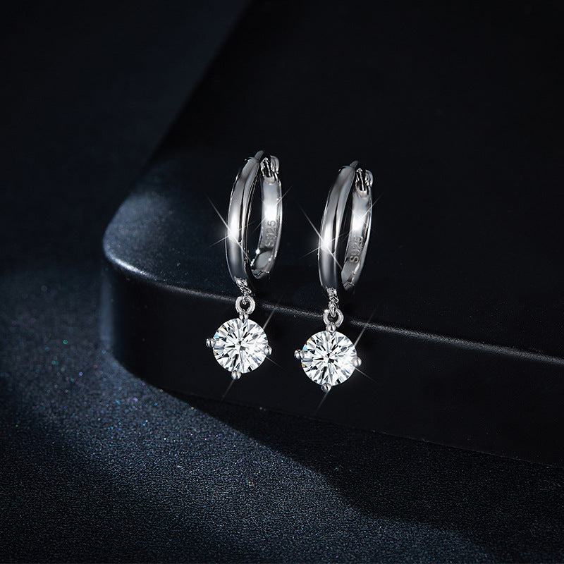 Two tone moissanite earrings