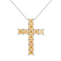 Light of Faith · Moissanite Champagne Gold Cross Necklace