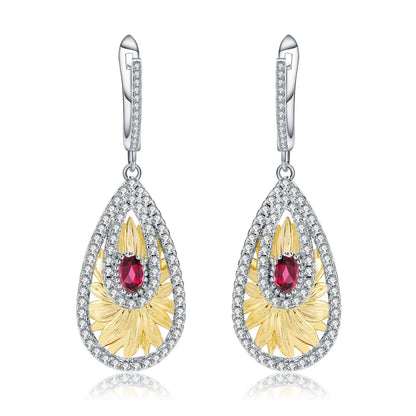 Italian craft jewelry designer earrings with natural wind design 925 silver natural olive gemstone earrings earrings