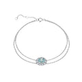 Paraiba Galaxy Double Chain Moissanite Bracelet