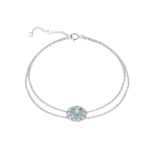 Paraiba Galaxy Double Chain Moissanite Bracelet