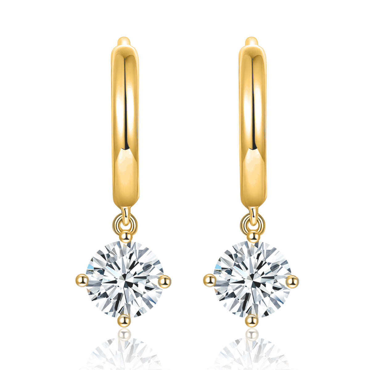 Two tone moissanite earrings