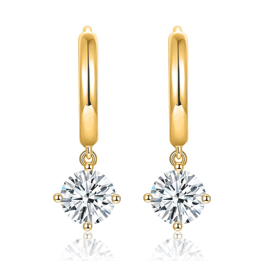 Two tone moissanite earrings