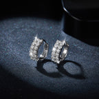 Double row moissanite earrings - timeless classic