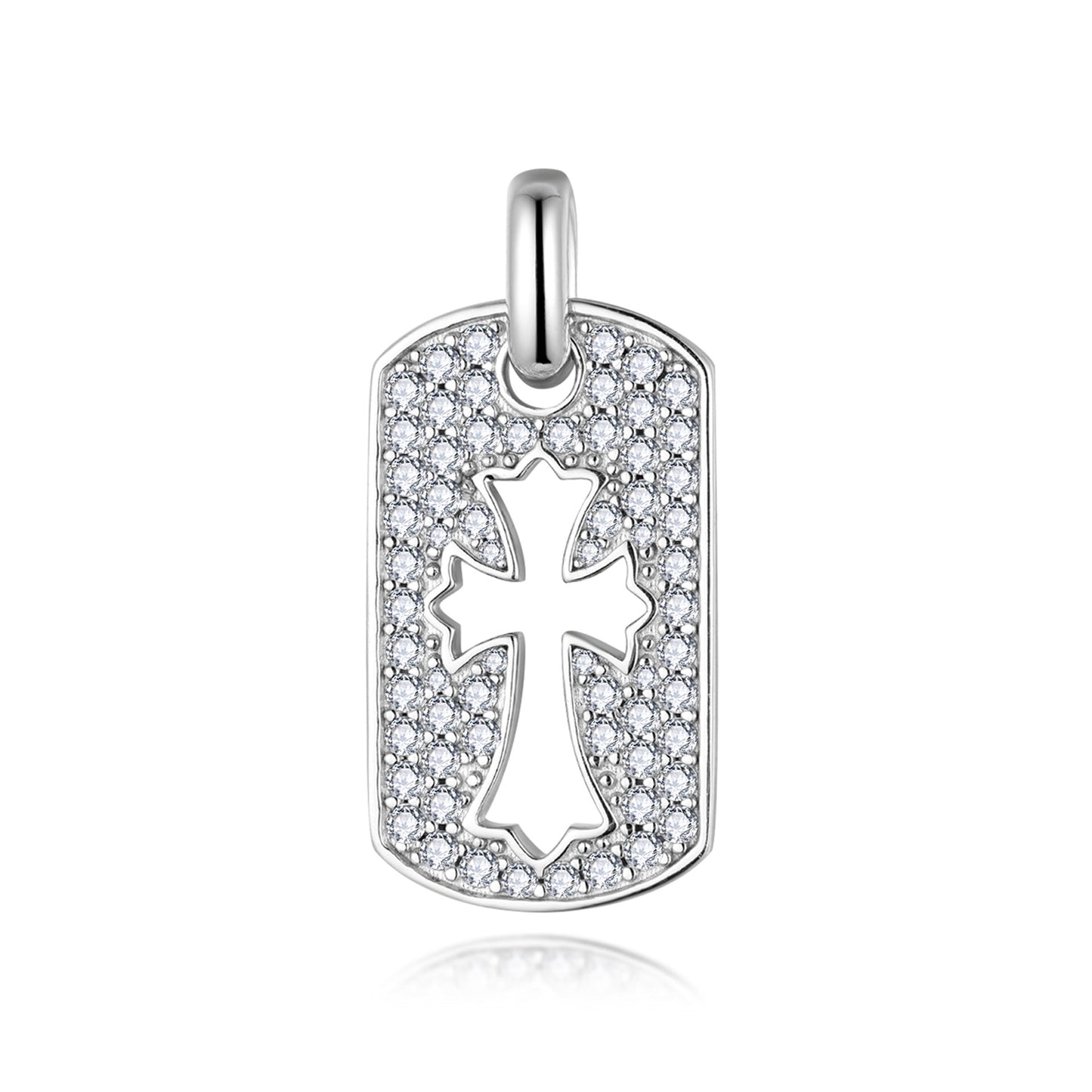 Vintage Kroos Heart Cross Necklace S925 Silver Inlaid Mosan Diamond Pendant Detachable Chain Set