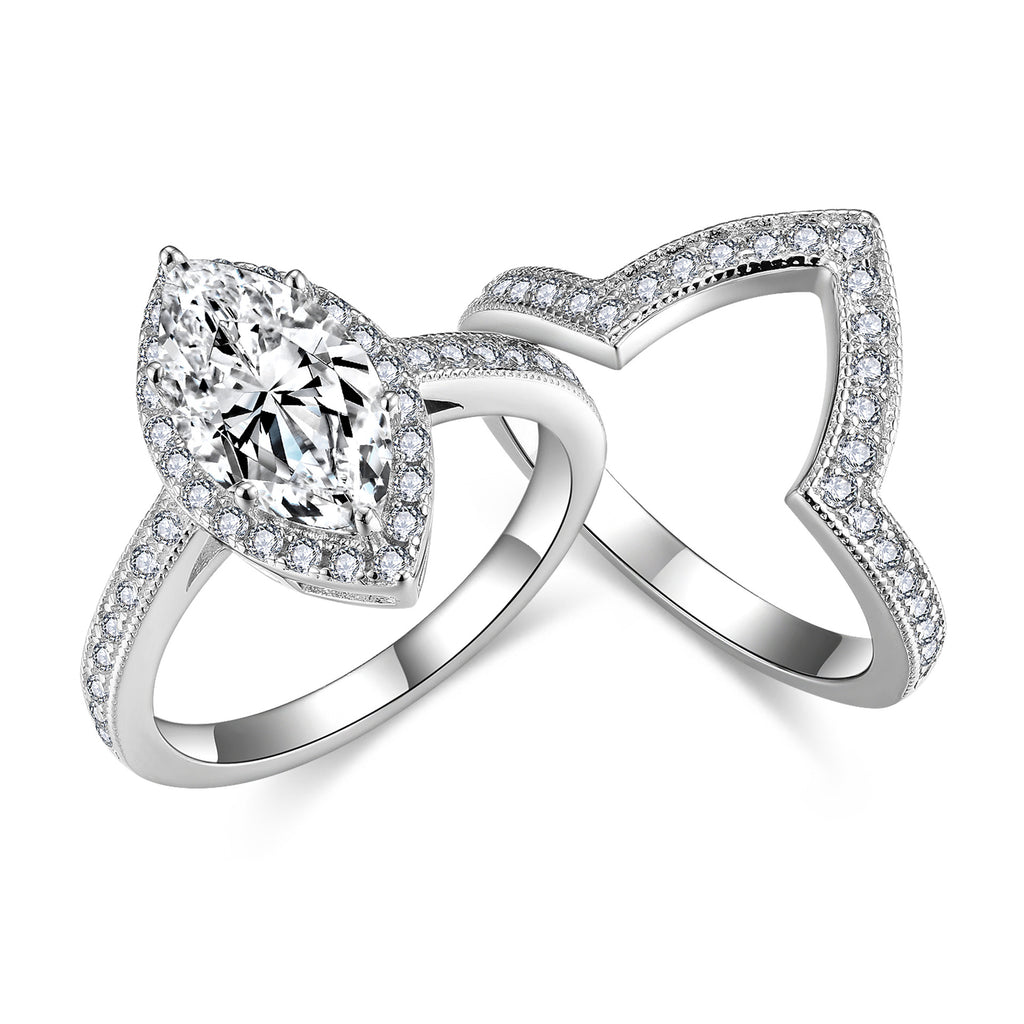 Full Moissanite Marquise Ring