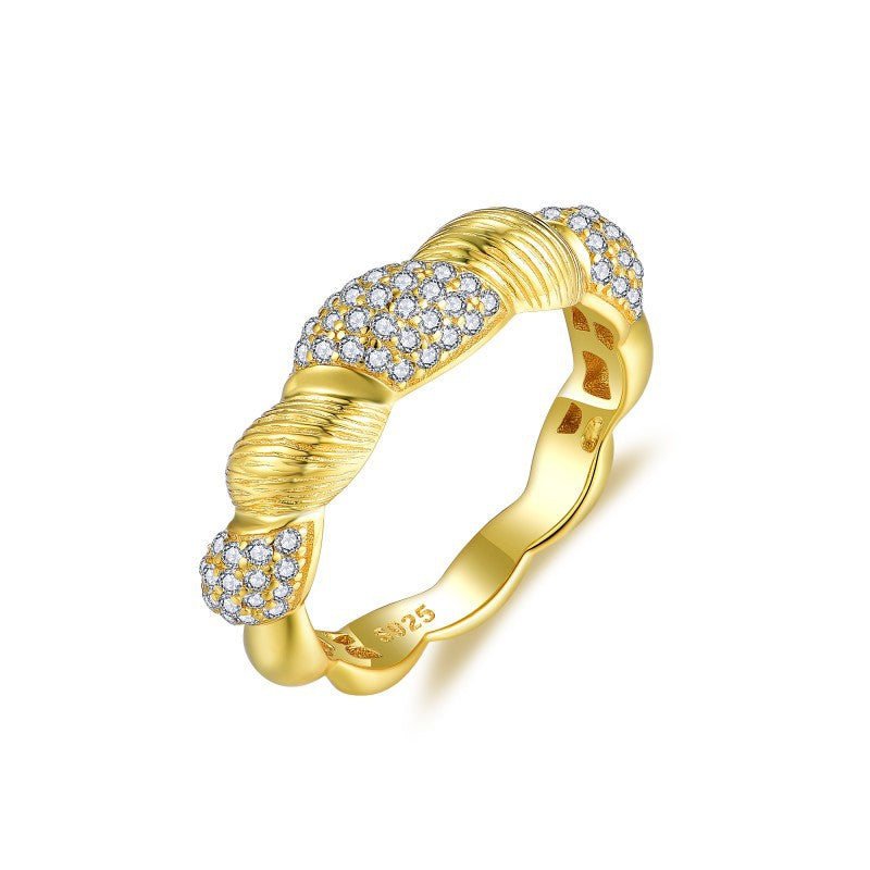 Golden Star River · All Moissanite Twisted Rope Ring