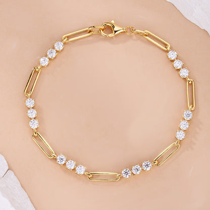 Moissanite Two tone Bracelet