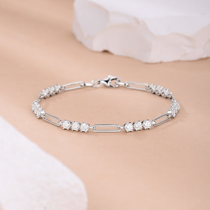 Moissanite Two tone Bracelet