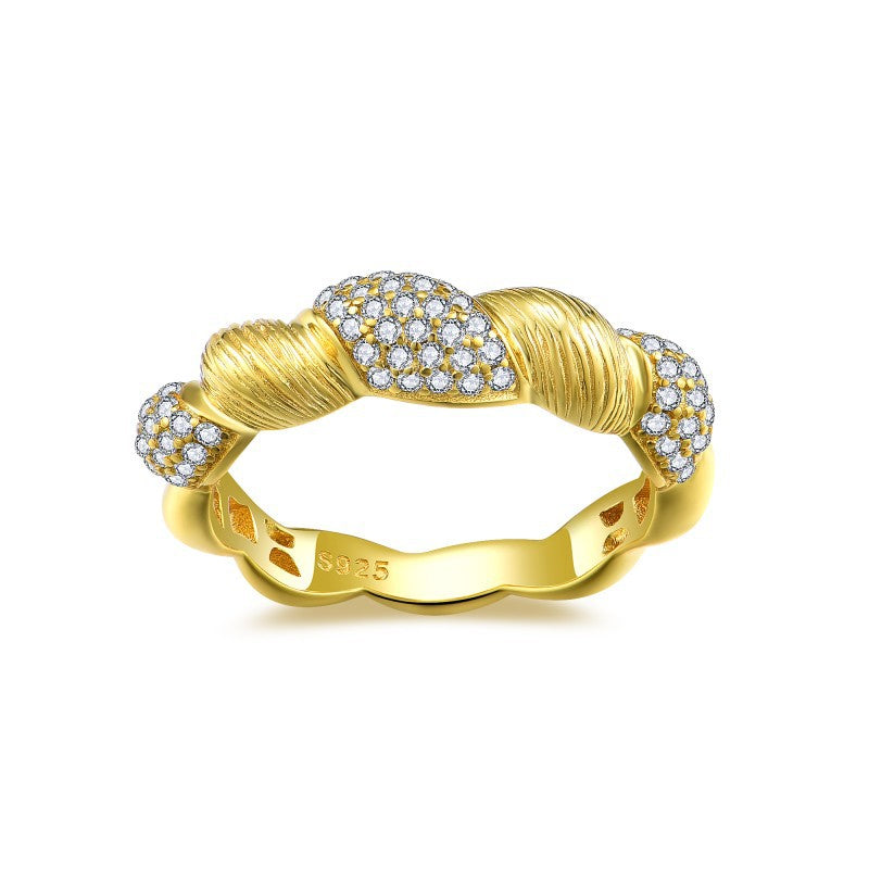 Golden Star River · All Moissanite Twisted Rope Ring