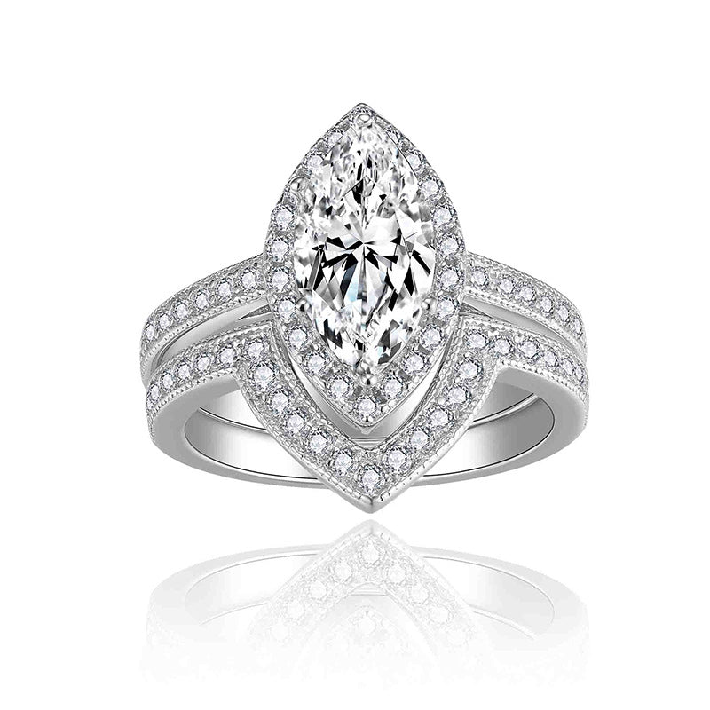 Full Moissanite Marquise Ring