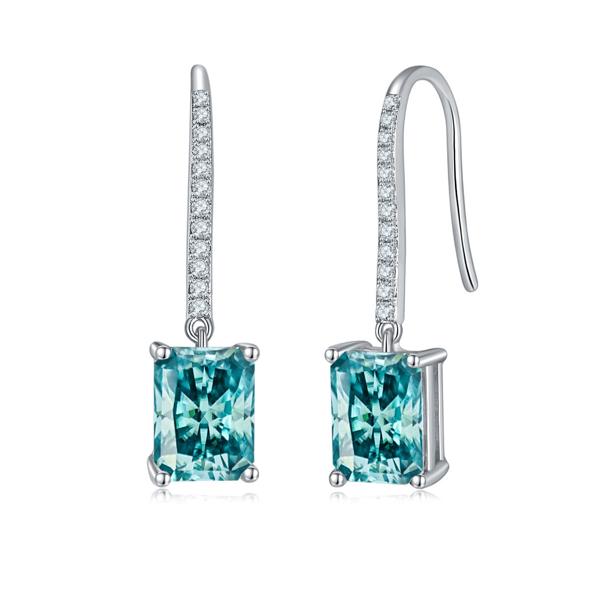 Neon Aurora · 2 Carat Redion Cut Moissan Diamond Earrings