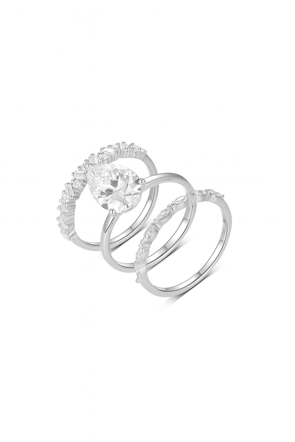 Star River Vortex Elliptical moissanite ring set