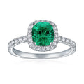 Royal Green Realm · 1.5 carat cultivated emerald Asscher shaped moissanite ring