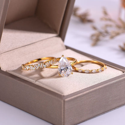Star River Vortex Elliptical moissanite ring set