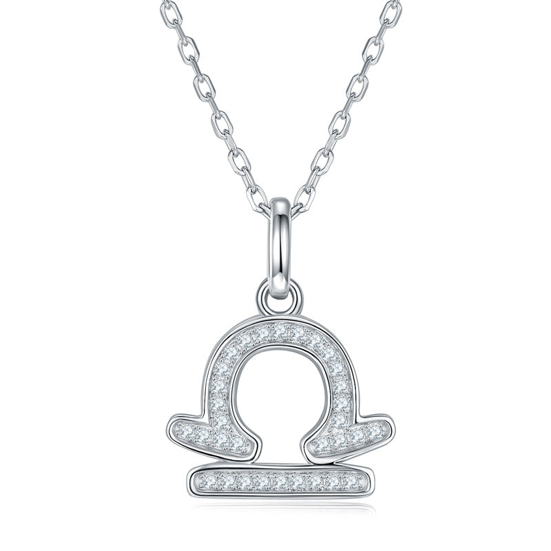 Twelve zodiac signs moissanite necklace
