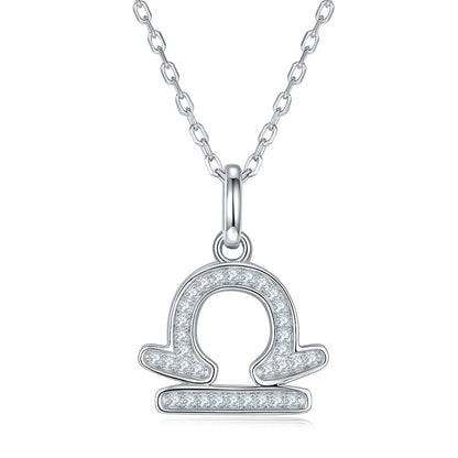 Twelve zodiac signs moissanite necklace