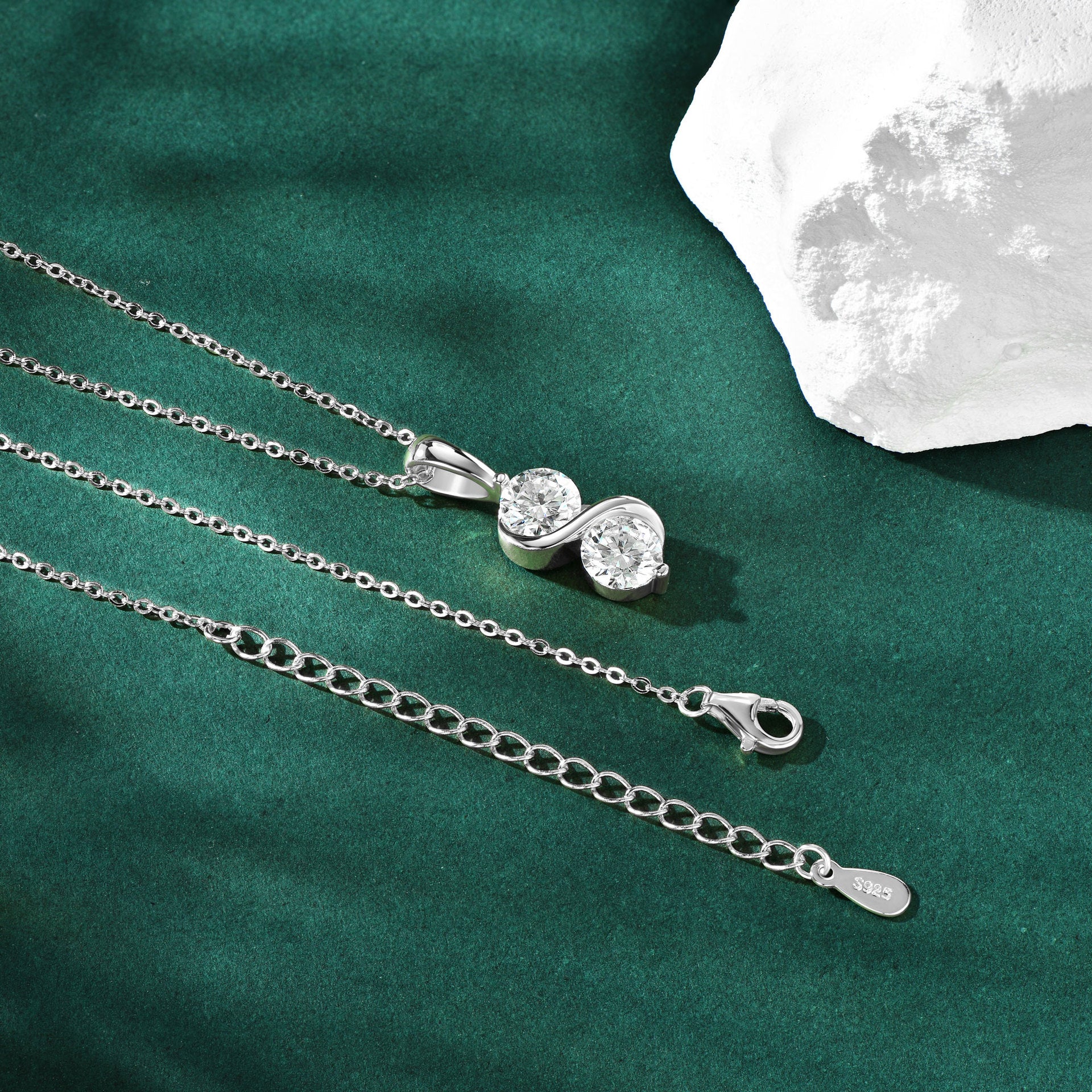 Moissnate diamond necklace with unlimited symbol