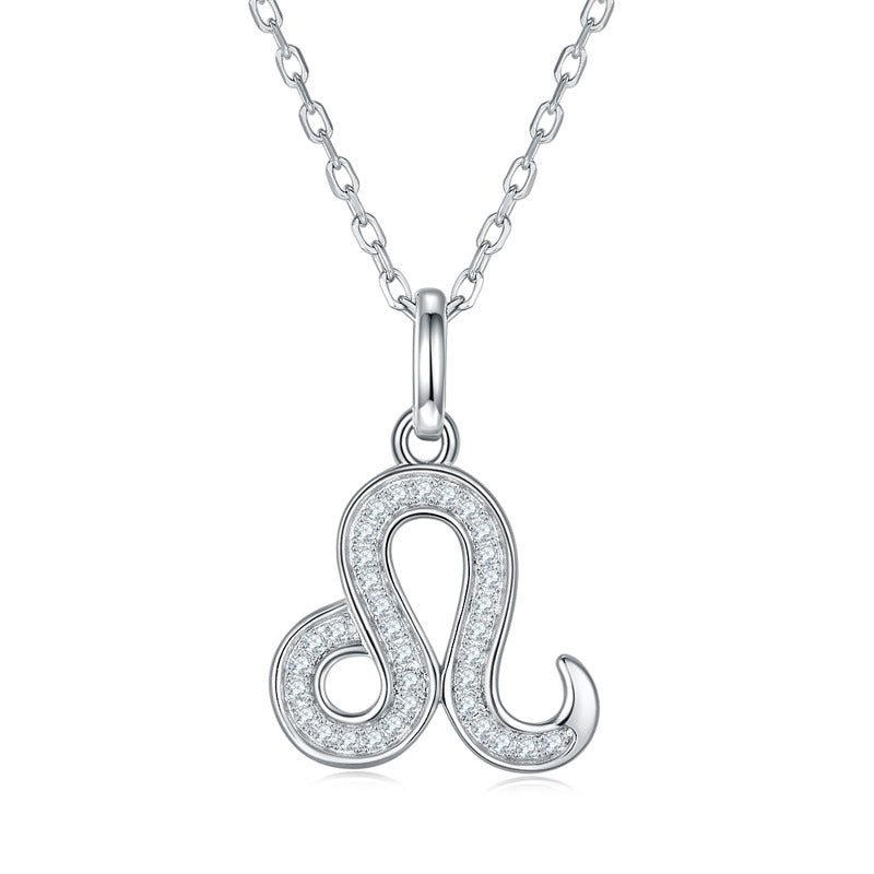 Twelve zodiac signs moissanite necklace