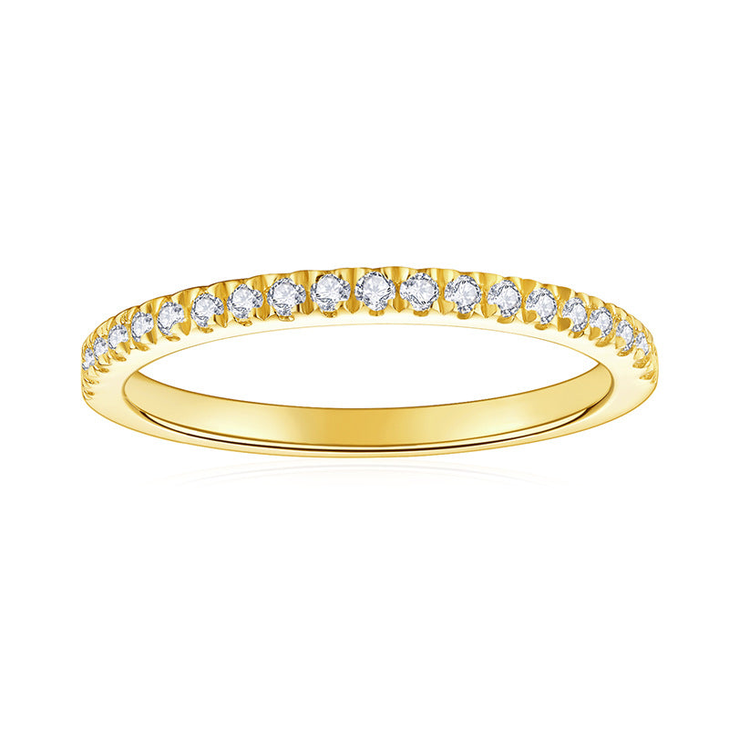 Tri color Aurora Moissanite Ring Set