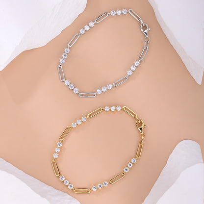 Moissanite Two tone Bracelet