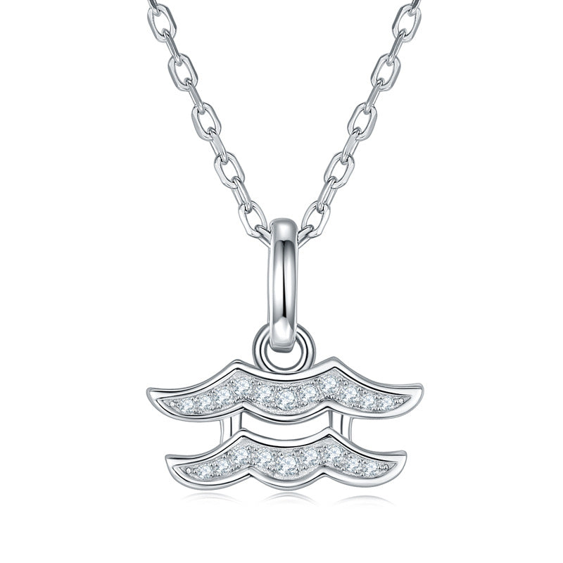 Twelve zodiac signs moissanite necklace
