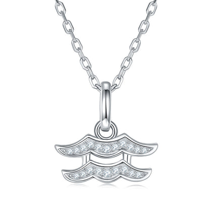 Twelve zodiac signs moissanite necklace