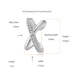 Silver plated 18K white gold ear bone clip set