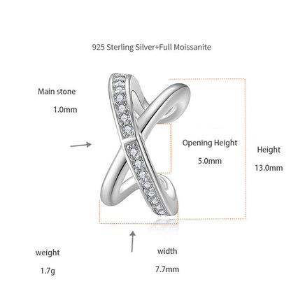 Silver plated 18K white gold ear bone clip set