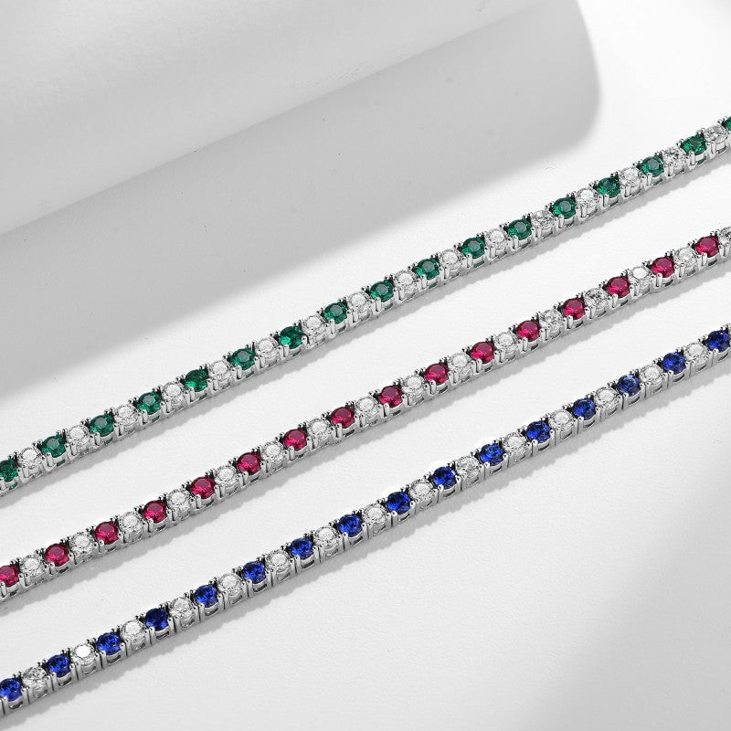 Tri color Star River Multi layer Gemstone Necklace