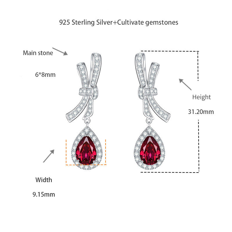 Romantic Butterfly Dream: Cultivating Pigeon Blood Red Earrings