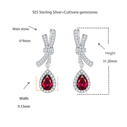 Romantic Butterfly Dream: Cultivating Pigeon Blood Red Earrings