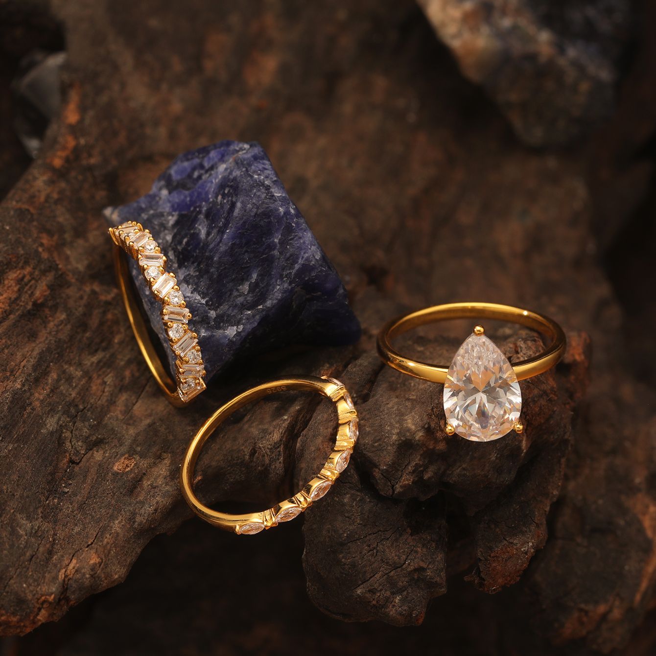 Star River Vortex Elliptical moissanite ring set