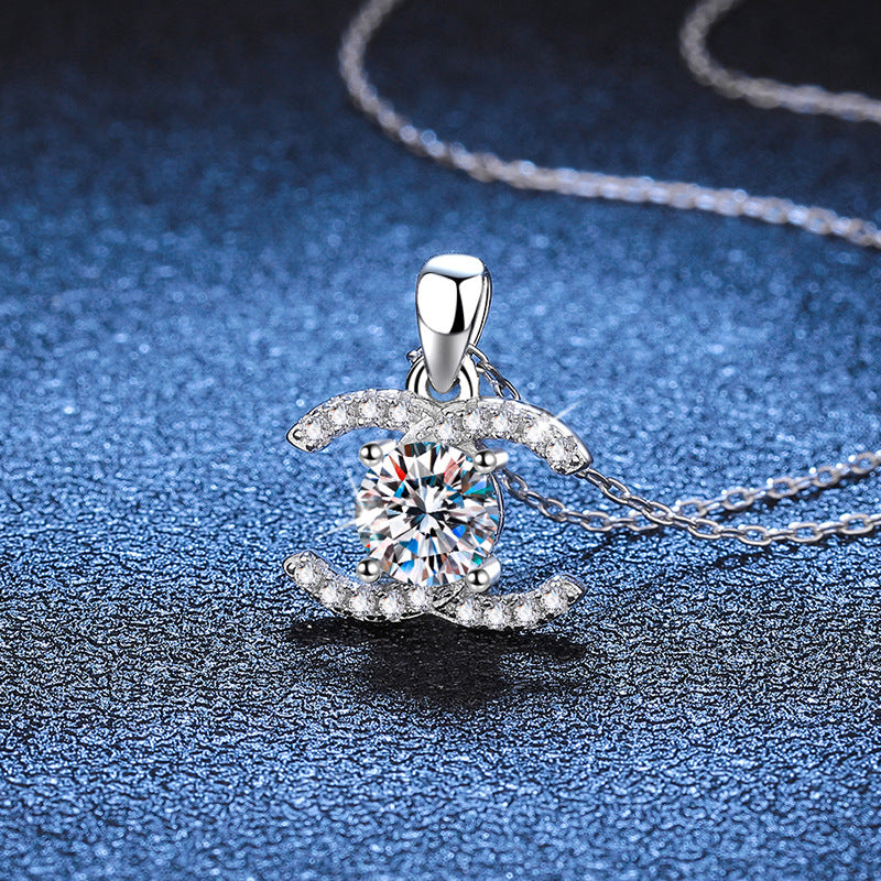 Double C moissanite necklace