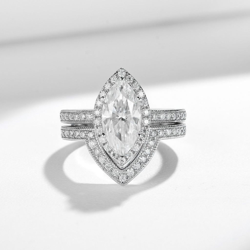 Full Moissanite Marquise Ring