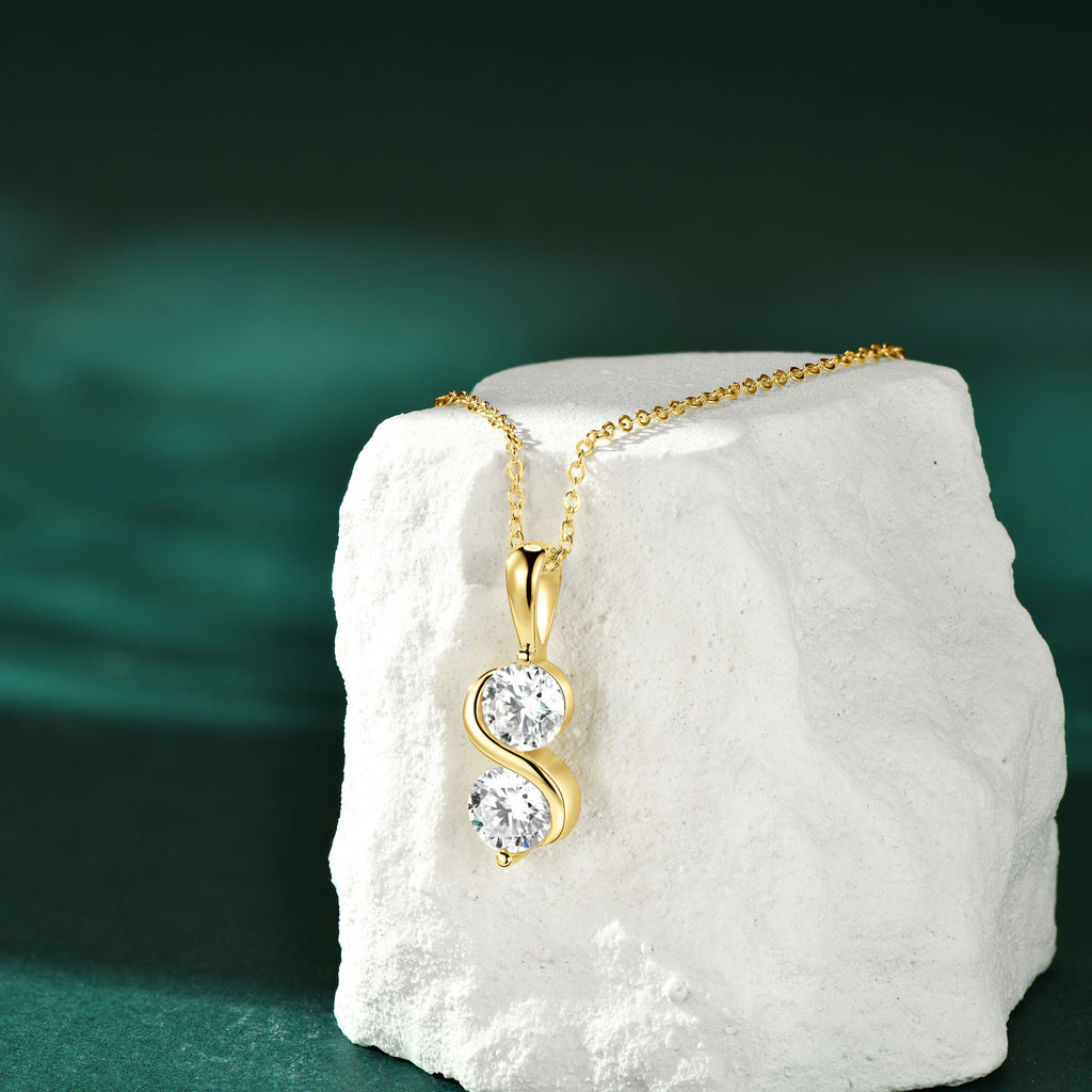 Moissnate diamond necklace with unlimited symbol