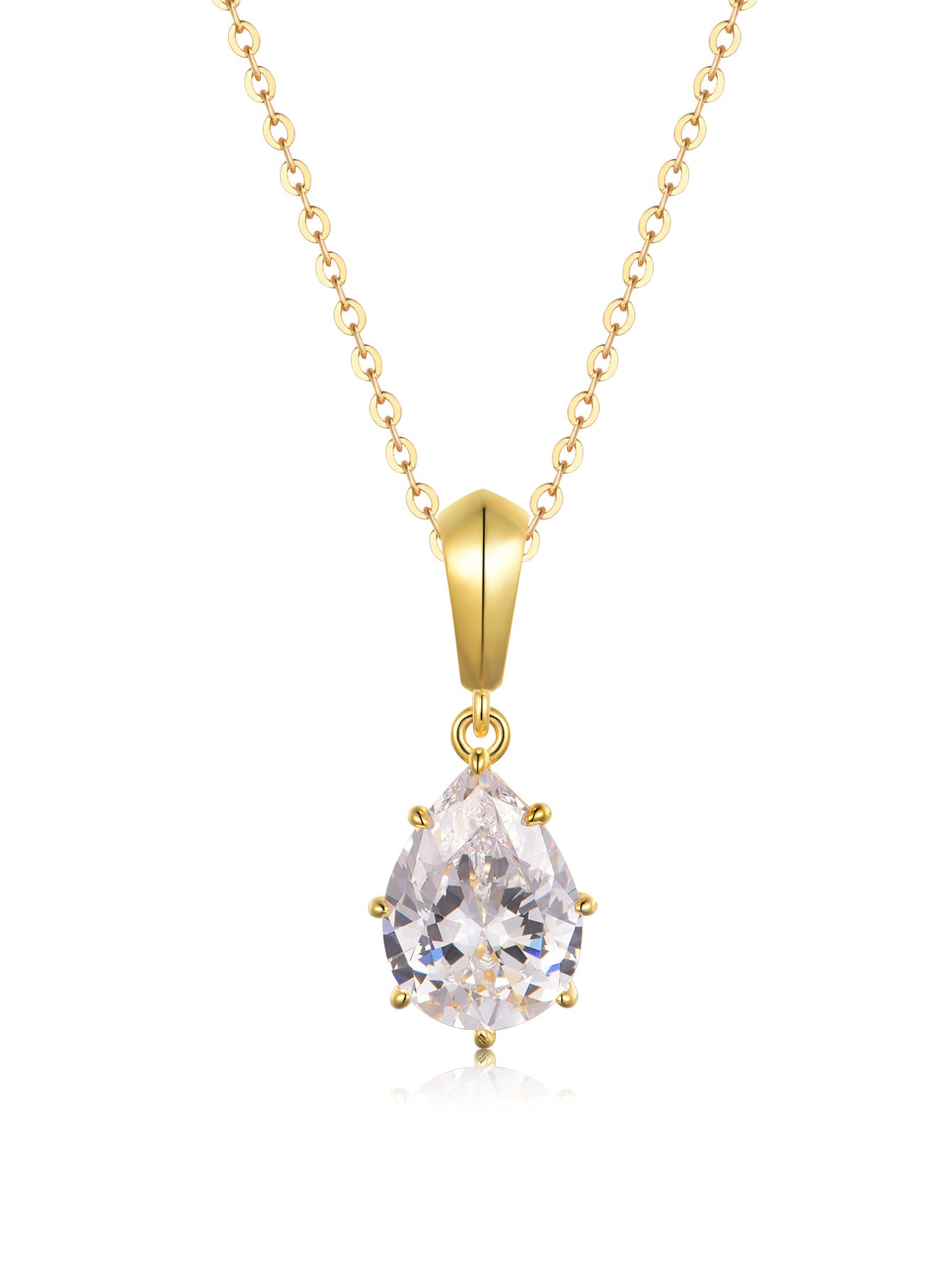 S925 silver pear shaped moissanite necklace