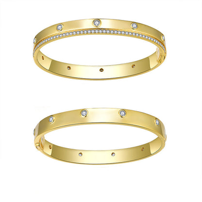Gilded Gold Star Ring · Silver Plated 18K Gold Moissanite Bracelet