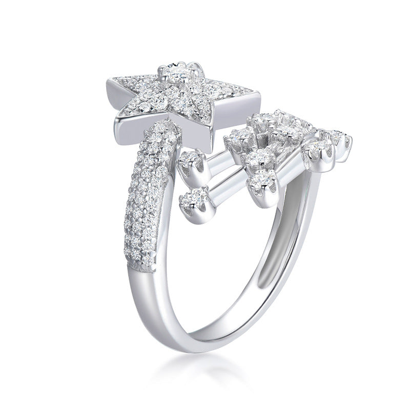 All Moissanite Star Ring