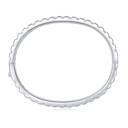 Full circle 4mm round D-color Mozambique diamond bracelet, unisex S925 silver gold-plated