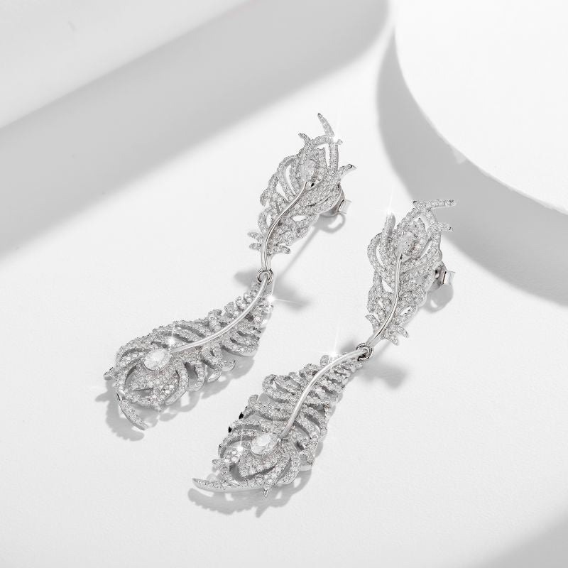 Wings Flowing Light · Full Moissanite Earrings