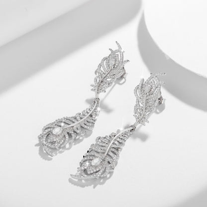 Wings Flowing Light · Full Moissanite Earrings