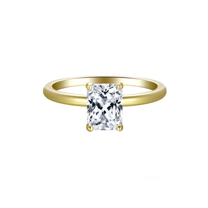 Romantic Star Fate · Full Moissanite Radiant Ring Set