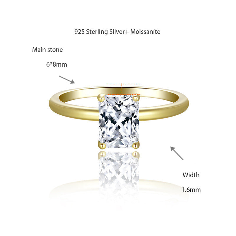 Romantic Star Fate · Full Moissanite Radiant Ring Set