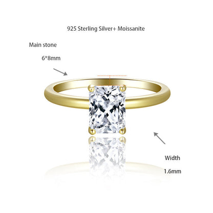 Romantic Star Fate · Full Moissanite Radiant Ring Set
