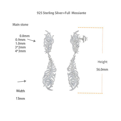 Wings Flowing Light · Full Moissanite Earrings